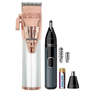 BaBylissPRO トリマー BaByliss Pro ROSEFX+ All-Metal Lithium Clipper FX870NRG + Philips